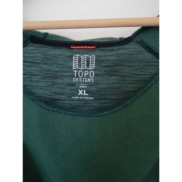 Topo Designs Full-Zip Heathered Green Hoodie Sweatshirt Made in Canada Men's XL - Picture 5 of 7